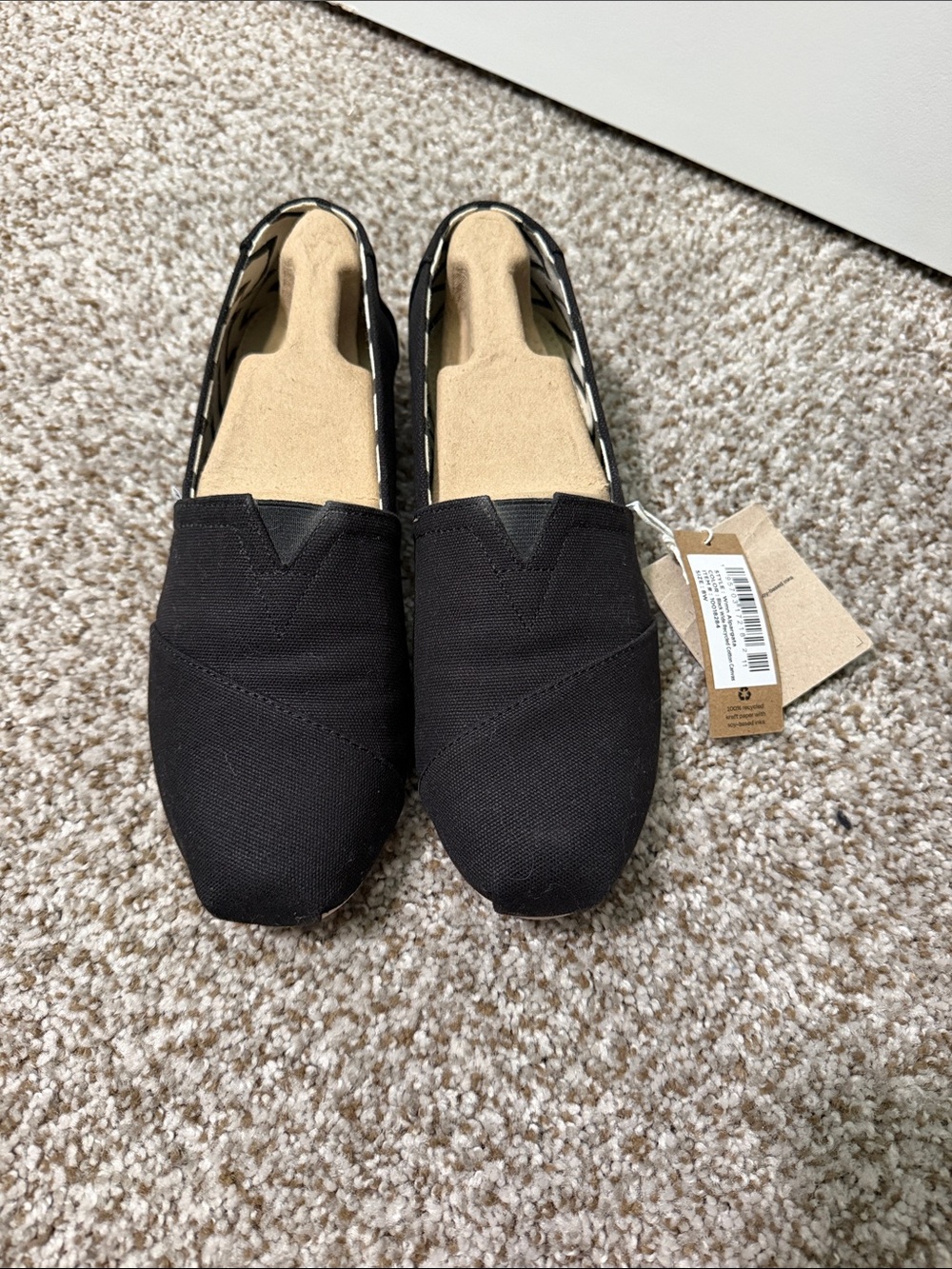 Toms Black Canvas Slip-On Flats